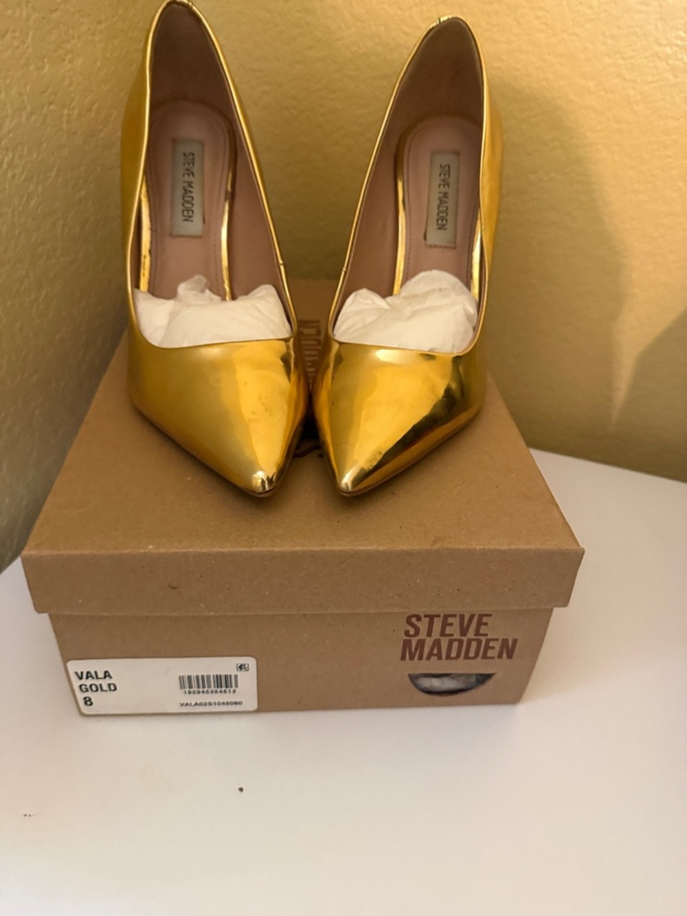 Steve Madden Gold Pointed-Toe High Heels
